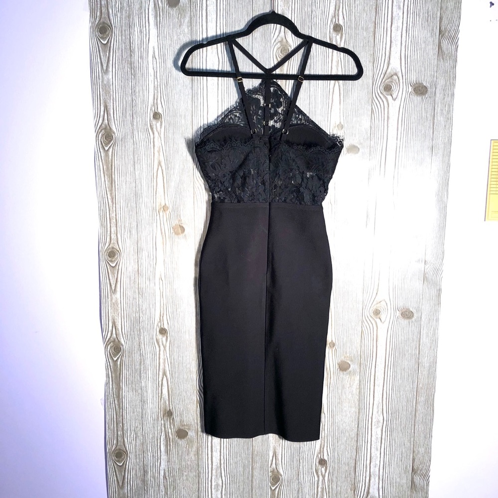 #73 Black Lace Bandage Dress Sz M - Picture 6 of 13